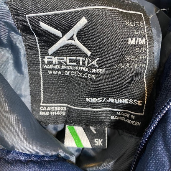 Arctix Kids Ski‎ Snow Pants Waterproof Insulated Navy Blue Medium 10/12 Winter - Picture 3 of 13